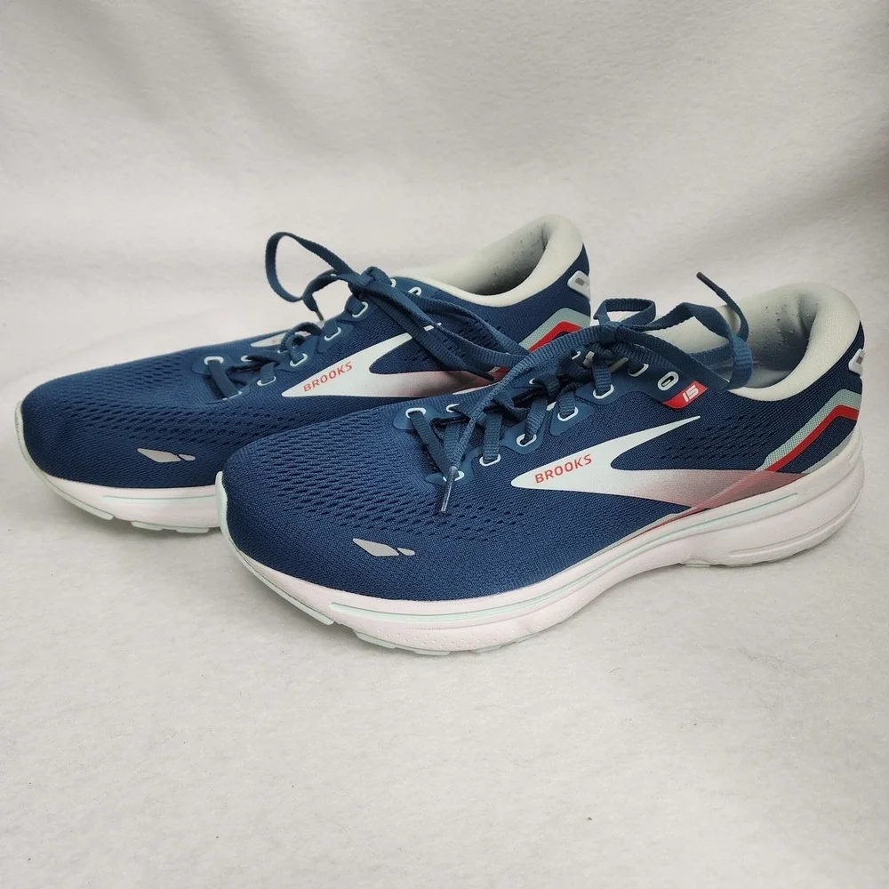 Brooks Ghost 15 1203801B497 Womens US 10.5 B Sneaker Blue Athletic Running Shoes